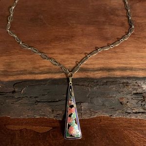Anthropologie | Metal + painted Necklace